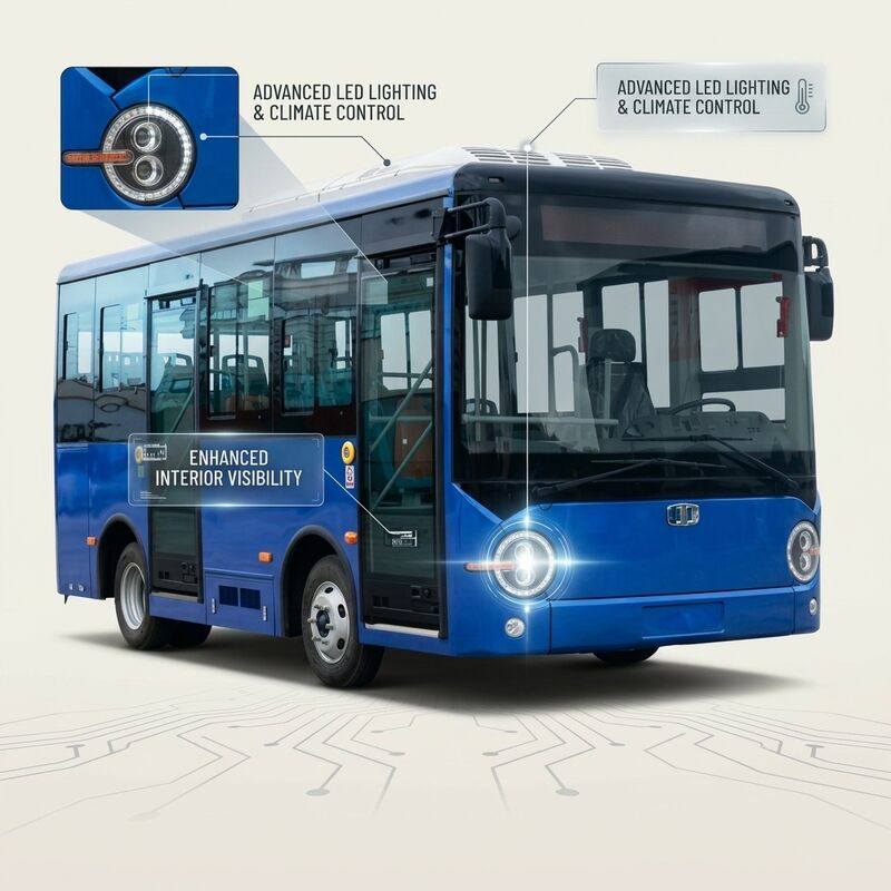 Autobus elektryczny 6m, 16 miejsc, z baterią 95,25 kWh i zasięgiem 180 km do transportu publicznego